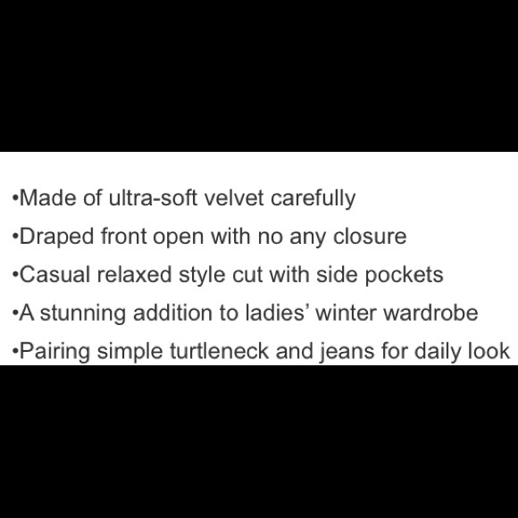 🔘🎉HP🎉⚠️ 1 LEFT Gray Velvet Open Front Jacket - Picture 4 of 8